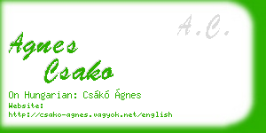 agnes csako business card