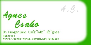 agnes csako business card